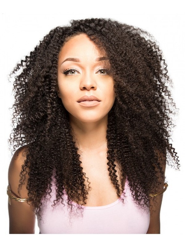 Mongolian Kinky Curly Long Lace Front Wig African American Wigs 0367